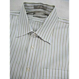 NORDSTROM Men's 16.5 34 Traditional Fit Shirt Wrinkle-Free Striped Blue White